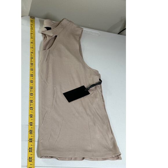 The Hour Top Women Medium Taupe Piper Cut Out Tank Sleeveless Stretch Neutral - Picture 13 of 13
